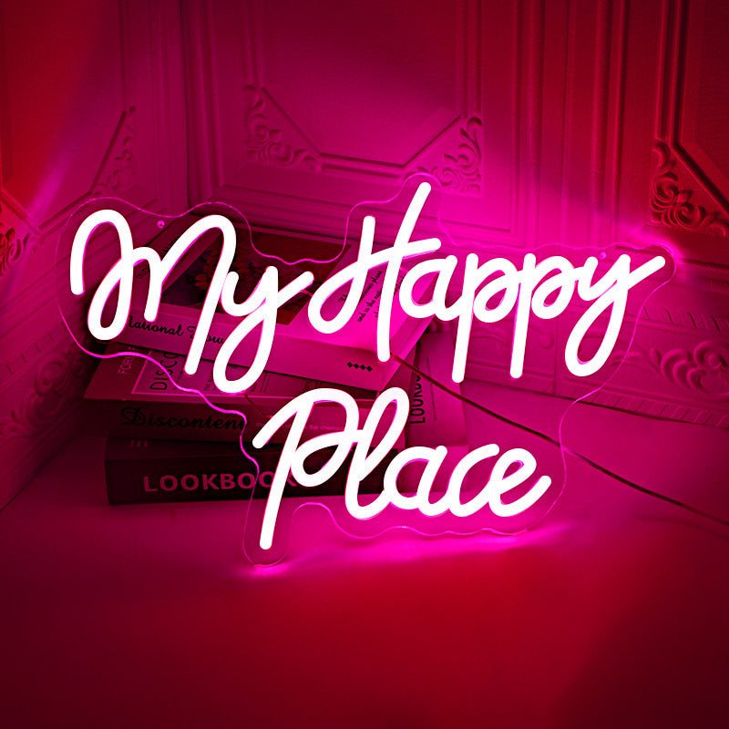 VibeCore My Happy Place Neon Light