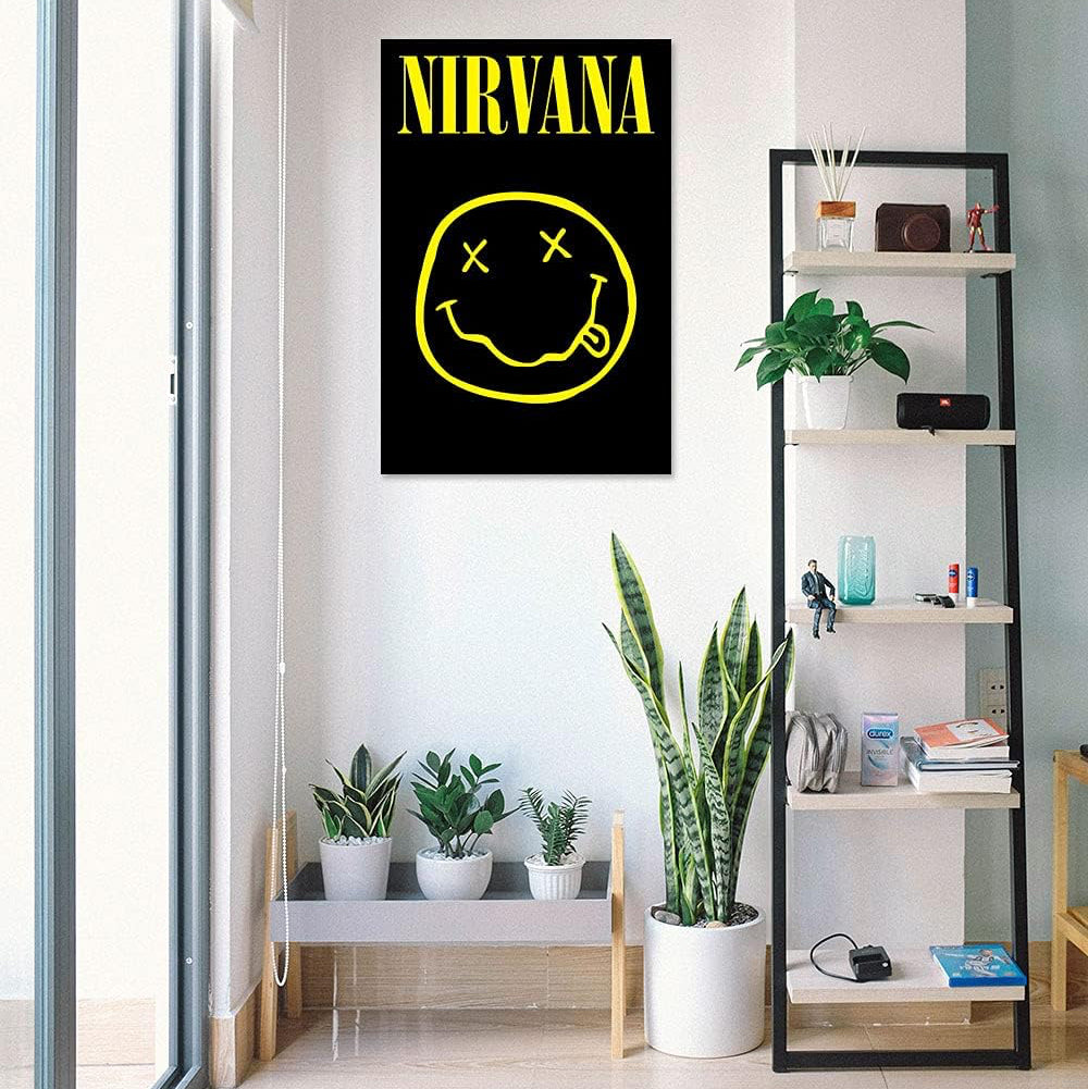 VibeCore Nirvana Canvas Prints Option A Framed On Wall