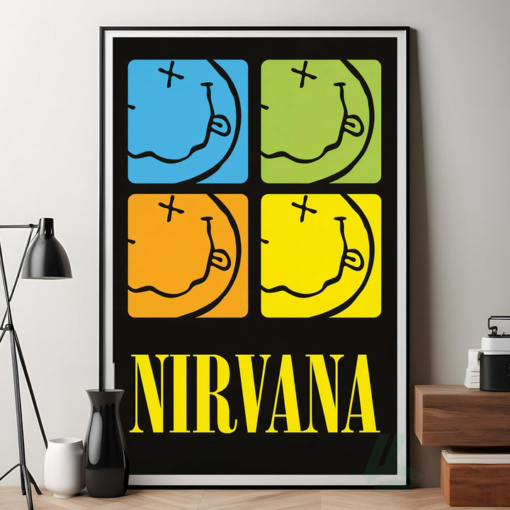 VibeCore Nirvana Canvas Prints Option B Framed Close Up