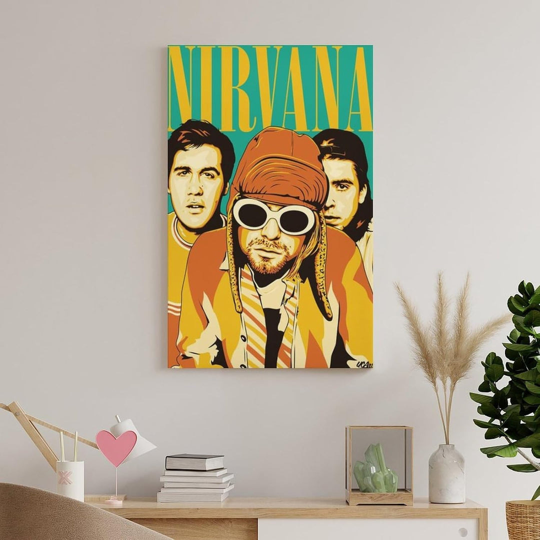 VibeCore Nirvana Canvas Prints Option E On Wall
