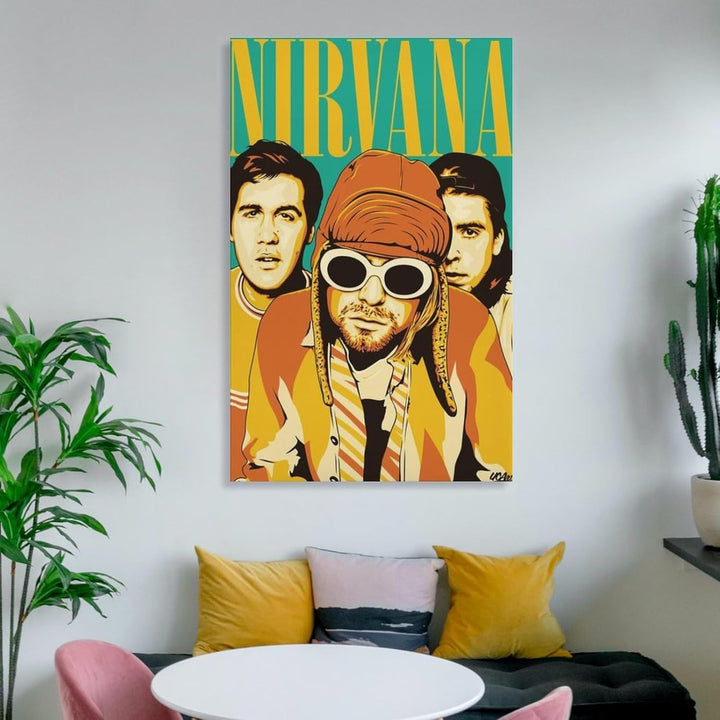 VibeCore Nirvana Canvas Prints Option E On Wall Close Up