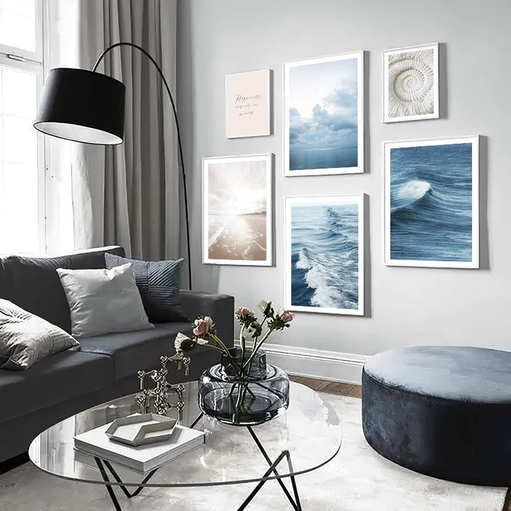 VibeCore Ocean Vibes Canvas Prints On Wall In Living Room
