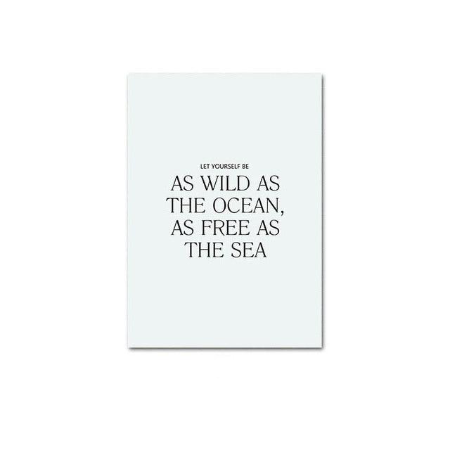 VibeCore Ocean Vibes Canvas Prints Option H: Let yourself be as wild as the ocean, as free as the sea