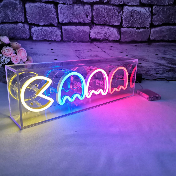 VibeCore Pacman Table Neon Light On Floor