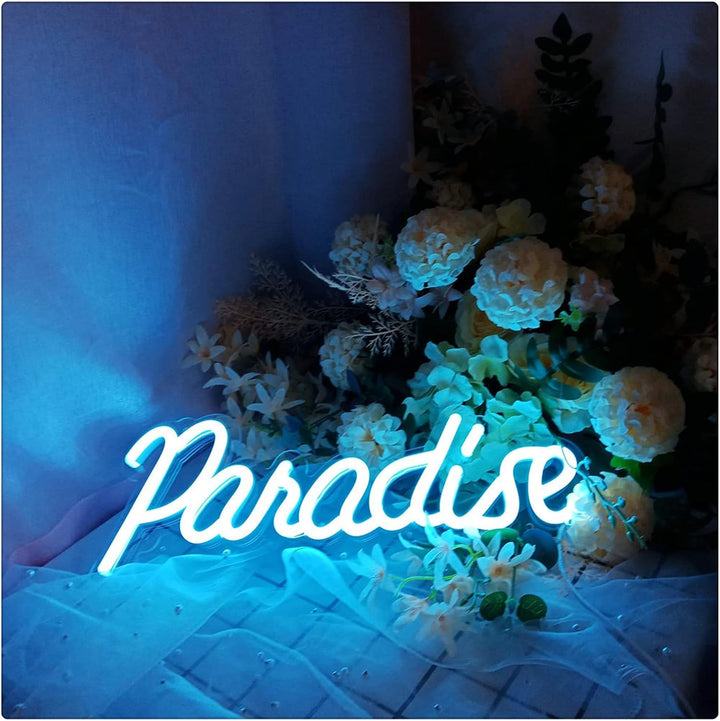 VibeCore Paradise Neon Light Against Flowers