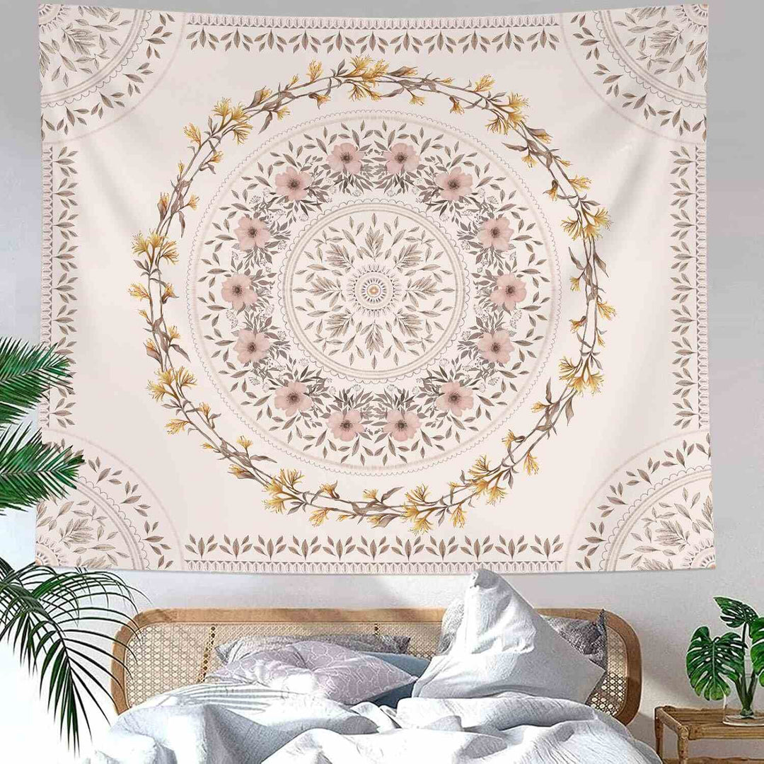 VibeCore Pastel Rose Tapestry On Wall