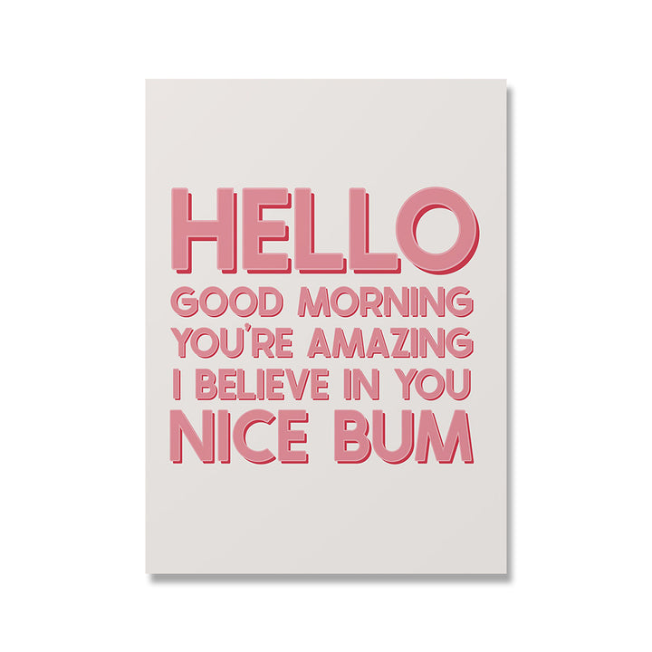 VibeCore Pink Affirmations Canvas Prints Option F Hello Good Morning You're Amazing I Believe In You Nice Bum