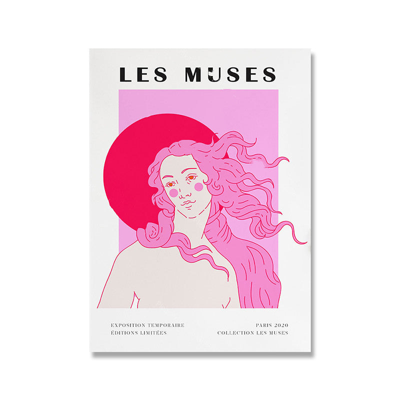 VibeCore Pink Artsy Canvas Prints Option F - Les Muses Exposition Temporaire Editions Limitées Paris 2020 Collection Les Muses