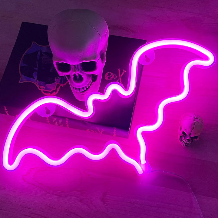 VibeCore Pink Bat Neon Light On Table