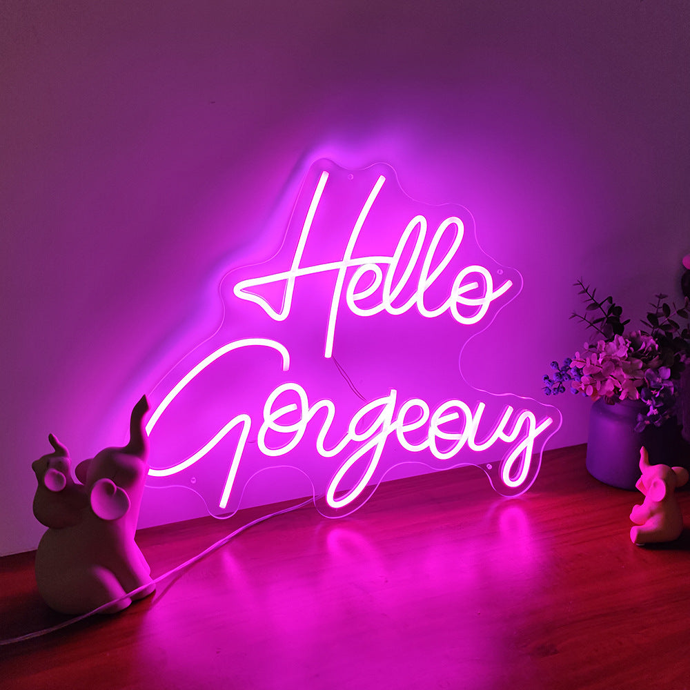 VibeCore Pink Hello Gorgeous Neon Light