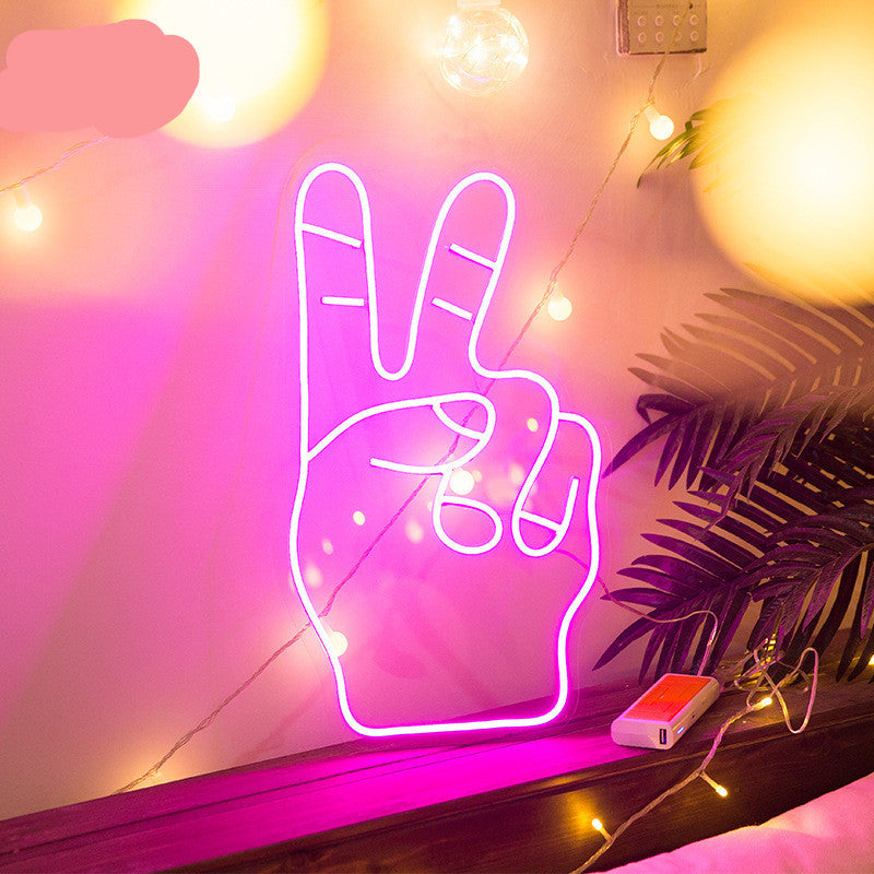 VibeCore Pink Peace Out Neon Light