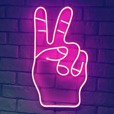 VibeCore Pink Peace Out Neon Light On Brick Wall