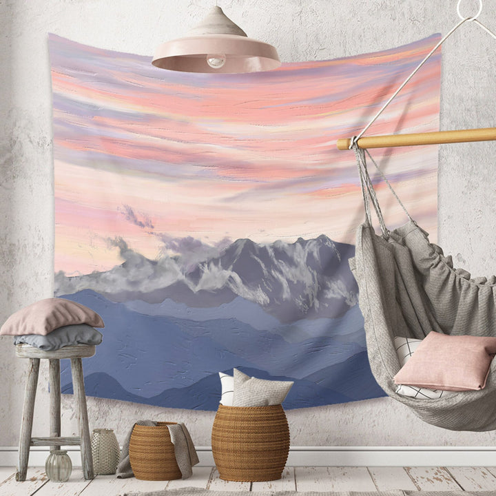 VibeCore Pink Skies In The Alps Tapestry On Wall