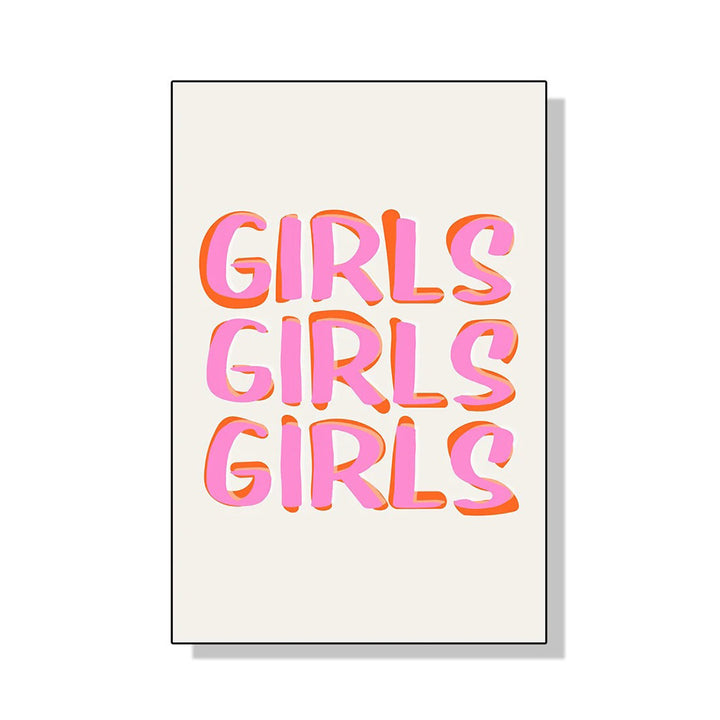 VibeCore Pink Tres Chic Canvas Prints Option B Pink Girls Girls Girls