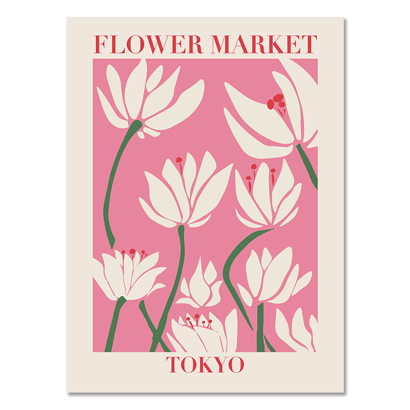 VibeCore Pop & Petals Canvas Prints Option G: Flower Market Tokyo