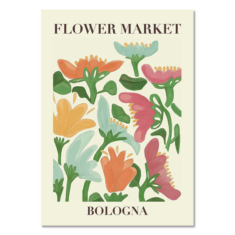 VibeCore Pop & Petals Canvas Prints Option N: Flower Market Bologna