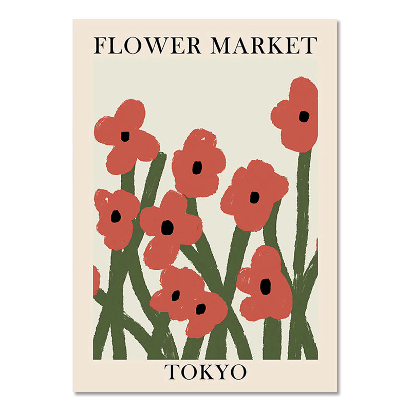 VibeCore Pop & Petals Canvas Prints Option O: Flower Market Tokyo