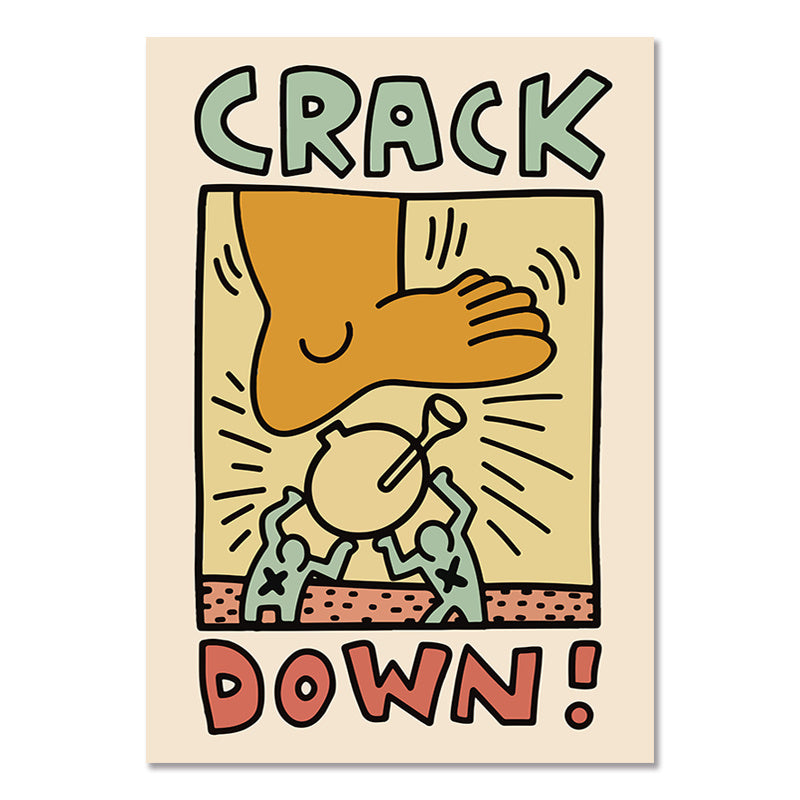 VibeCore Pop & Petals Canvas Prints Option P: Crack Down