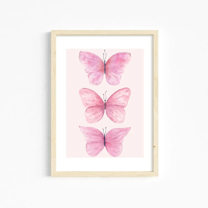 VibeCore Pretty In Pink Ribbons Canvas Prints Option F: Pink Watercolor Butterflies