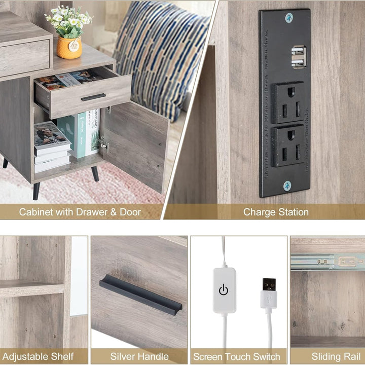 VibeCore RHEA Hollywood Lights Makeup Vanity + Stool Features