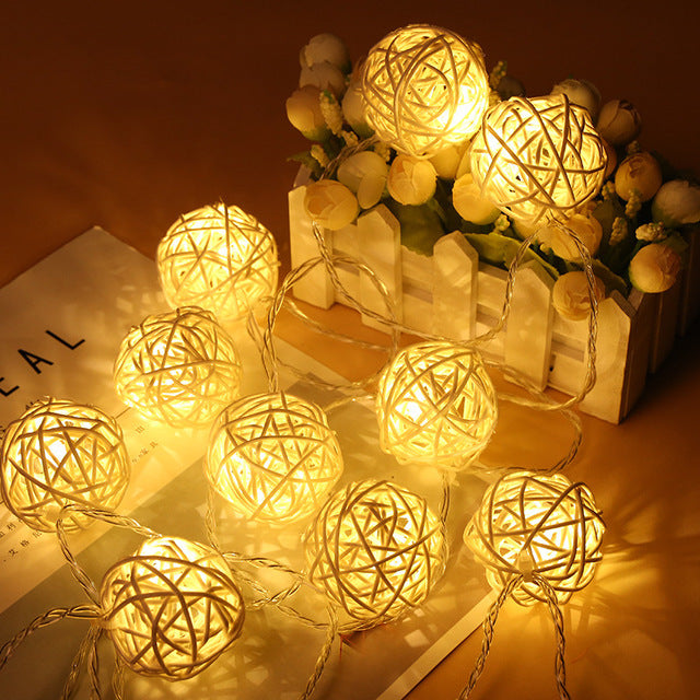 VibeCore Rattan Ball String Lights offer a warm, cozy glow with 6.6ft of battery-powered rattan ball lights. Perfect for small spaces, they add charm and create a relaxed atmosphere.