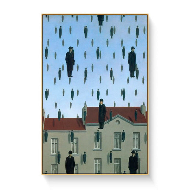 VibeCore Rene Magritte Canvas Prints Option A: Raining men