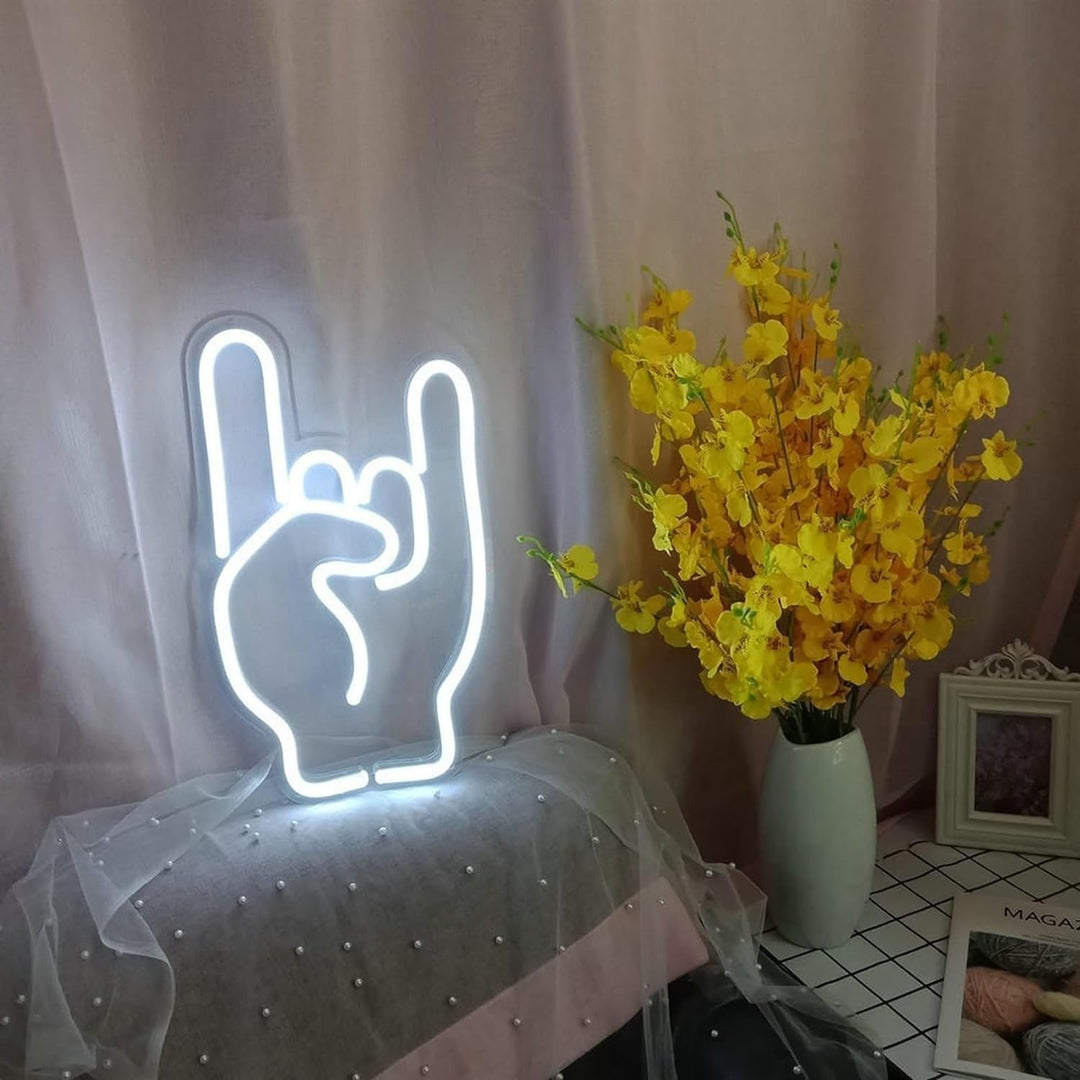 VibeCore Rock On Neon Light With Curtain in Background