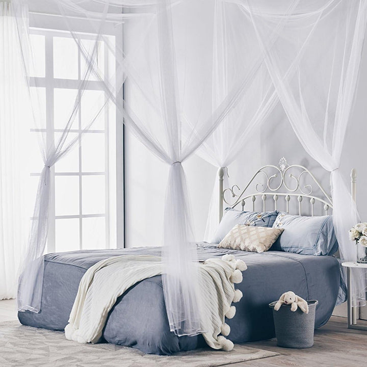 VibeCore Royal Bed Canopy White Side View