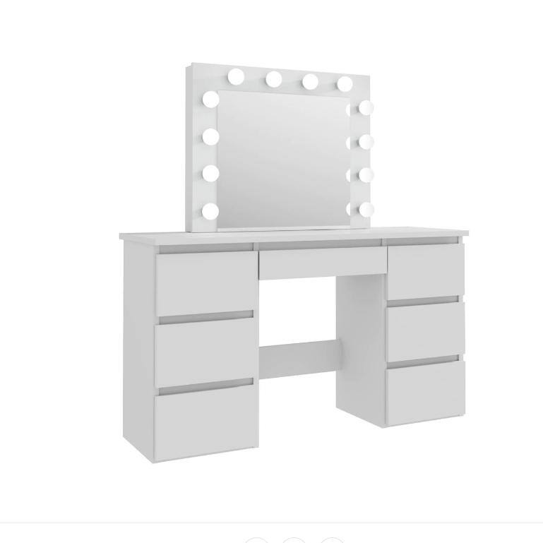 VibeCore SABRINA Hollywood Lights Makeup Vanity + Stool Product View