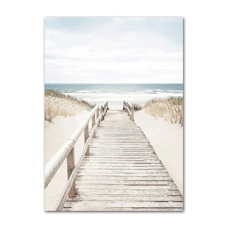 VibeCore Sea Life Canvas Prints Option B: Wooden dock on beach