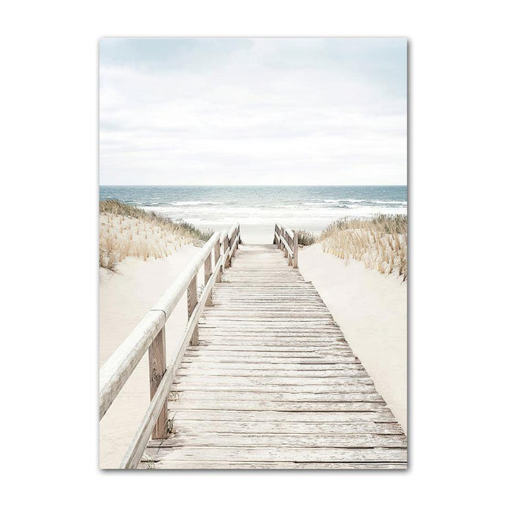 VibeCore Sea Life Canvas Prints Option B: Wooden dock on beach