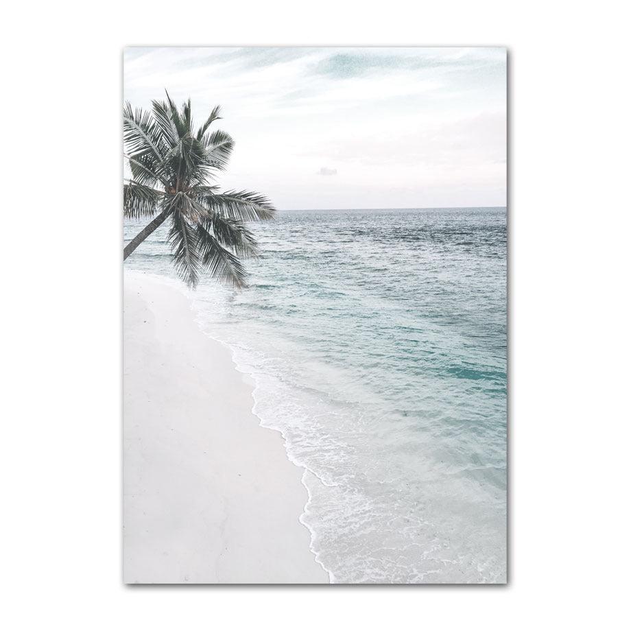 VibeCore Sea Life Canvas Prints Option G: Aerial view of beach and palm tree