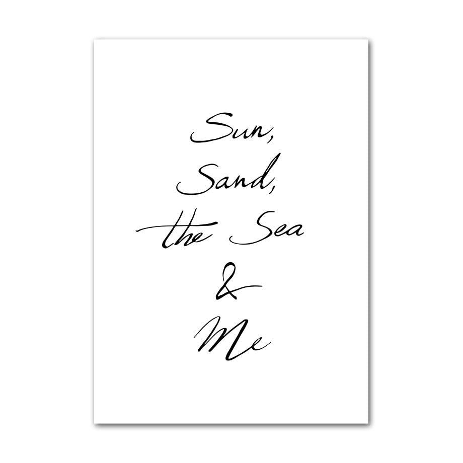 VibeCore Sea Life Canvas Prints Option K: sun, sand, the sea and me