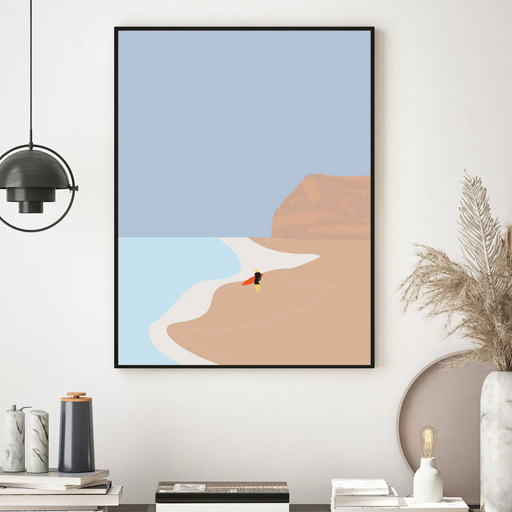 VibeCore Simple Landscape Canvas Prints Option C Framed On Wall