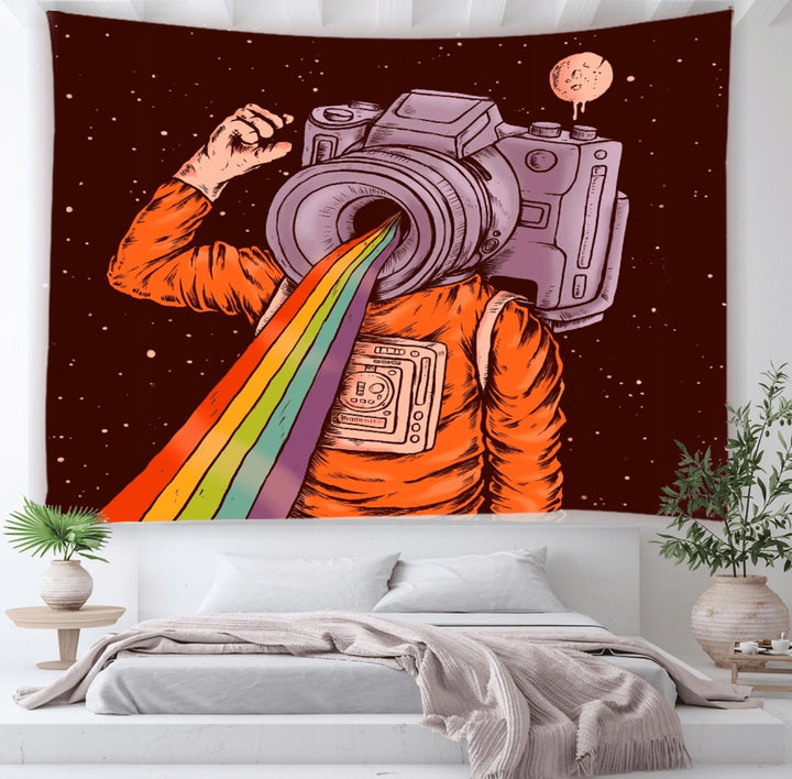 VibeCore Space Oddity Tapestry Above Bed