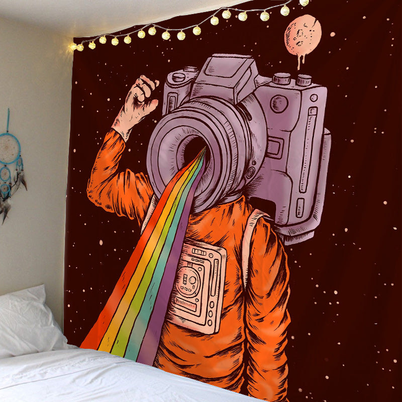 VibeCore Space Oddity Tapestry Beside Bed