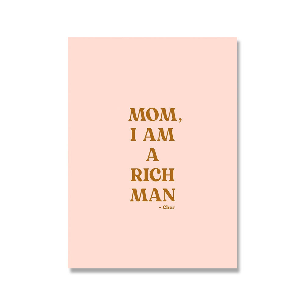 VibeCore Spiritual Lover Girl Canvas Prints Option C Mom I am A Rich Man Cher 