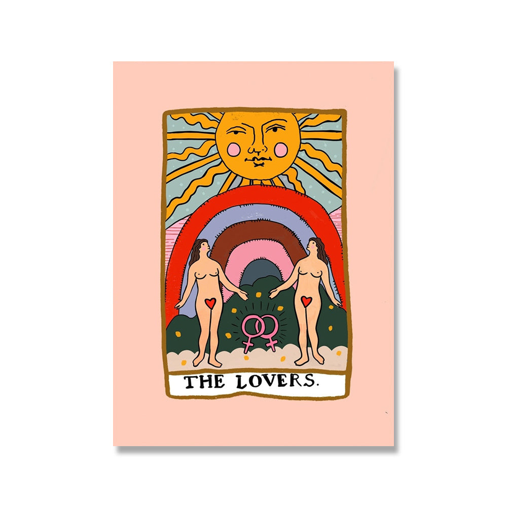 VibeCore Spiritual Lover Girl Canvas Prints Option D The Lovers