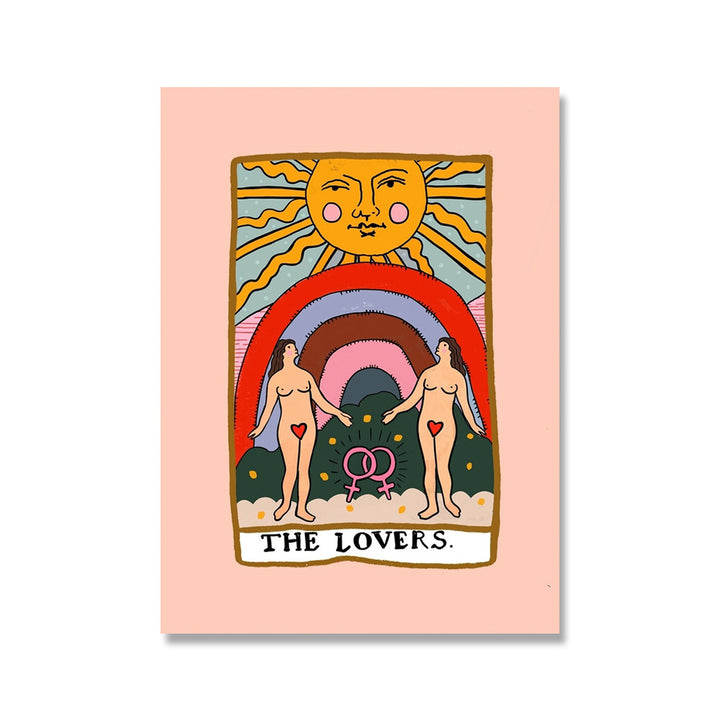 VibeCore Spiritual Lover Girl Canvas Prints Option D The Lovers