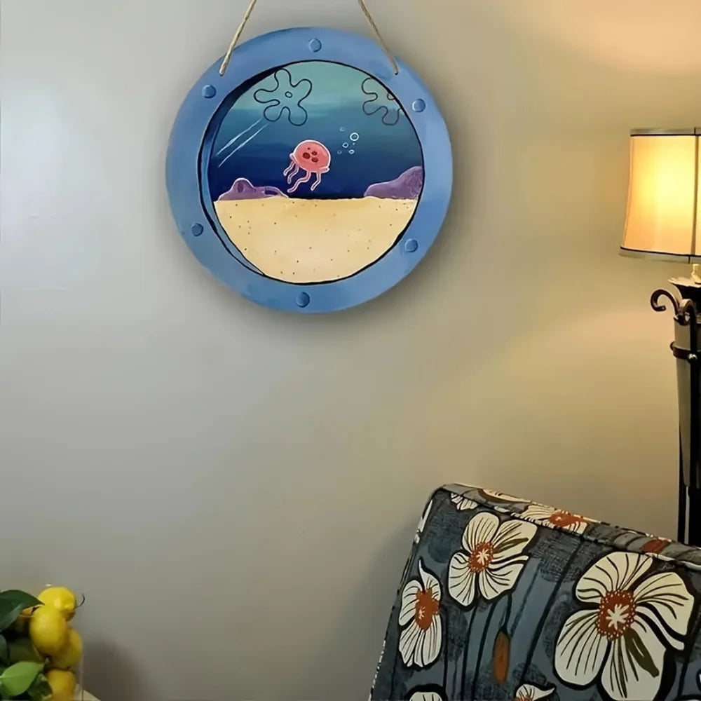 VibeCore Spongebob Window Wooden Sign