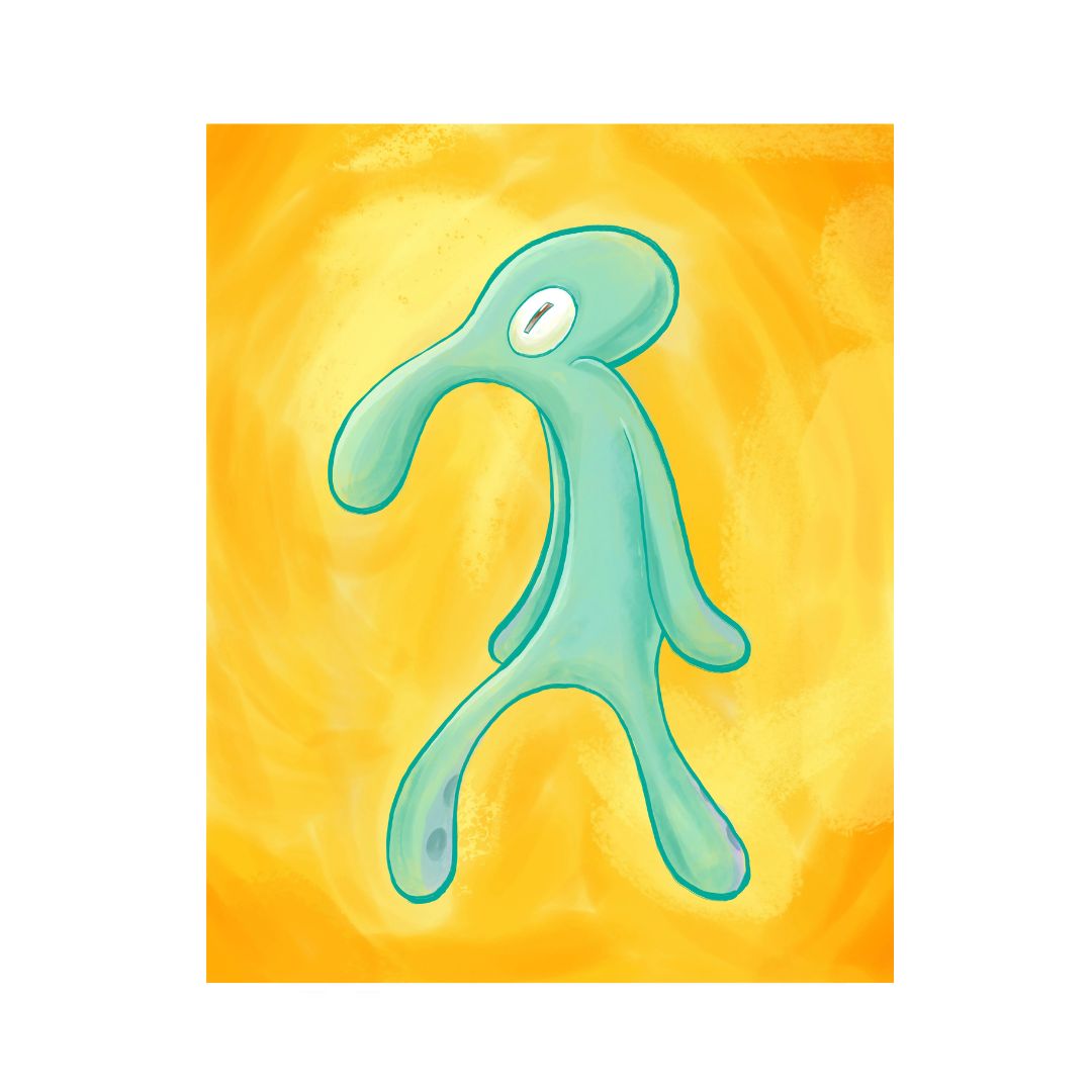 VibeCore Squidward Masterpiece Canvas Print Product View