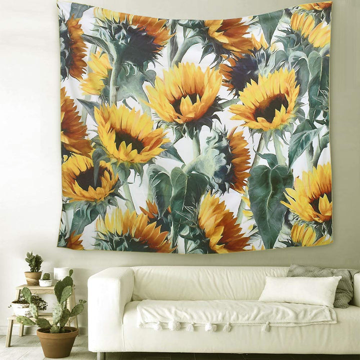 VibeCore Sunflowers Tapestry On Wall