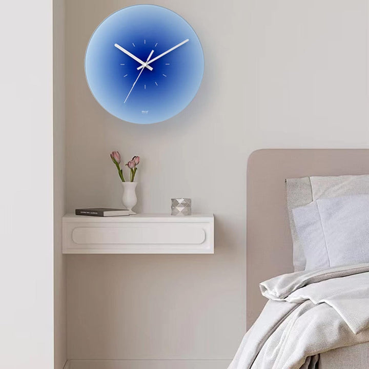 VibeCore Sunset Glass Wall Clock Blue