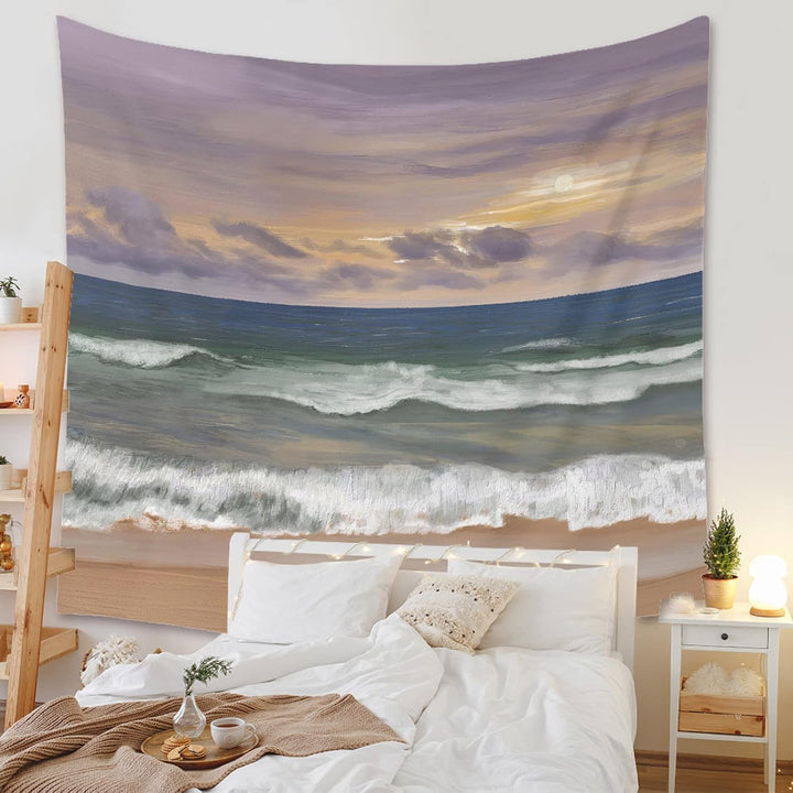 VibeCore Sunset On The Beach Tapestry On Wall