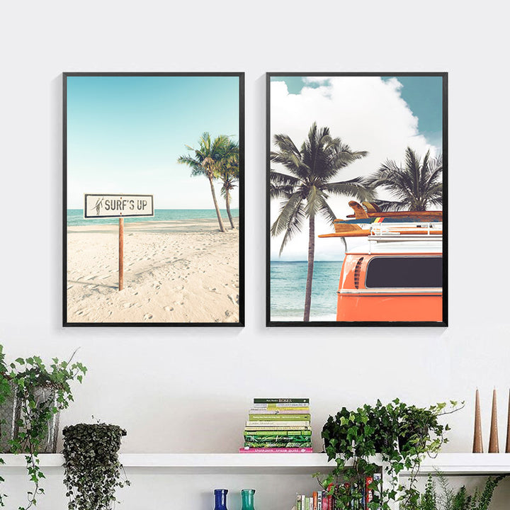 VibeCore Surf's Up Canvas Prints Option B and C Framed