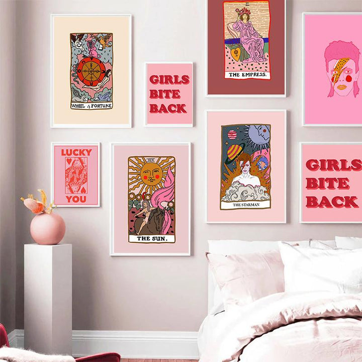 VibeCore The Starman Canvas Prints Framed On Wall Above Bed