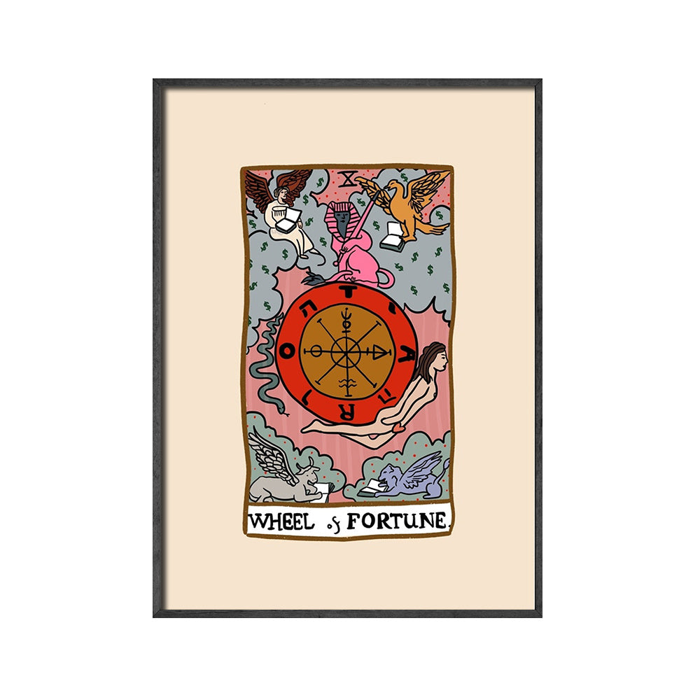 VibeCore The Starman Canvas Prints Option A: Wheel Of Fortune Tarot Card