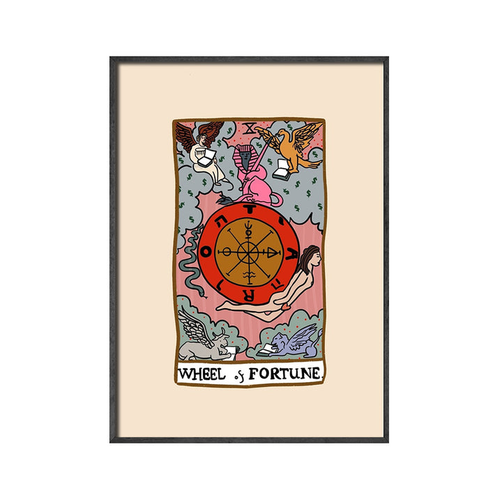 VibeCore The Starman Canvas Prints Option A: Wheel Of Fortune Tarot Card