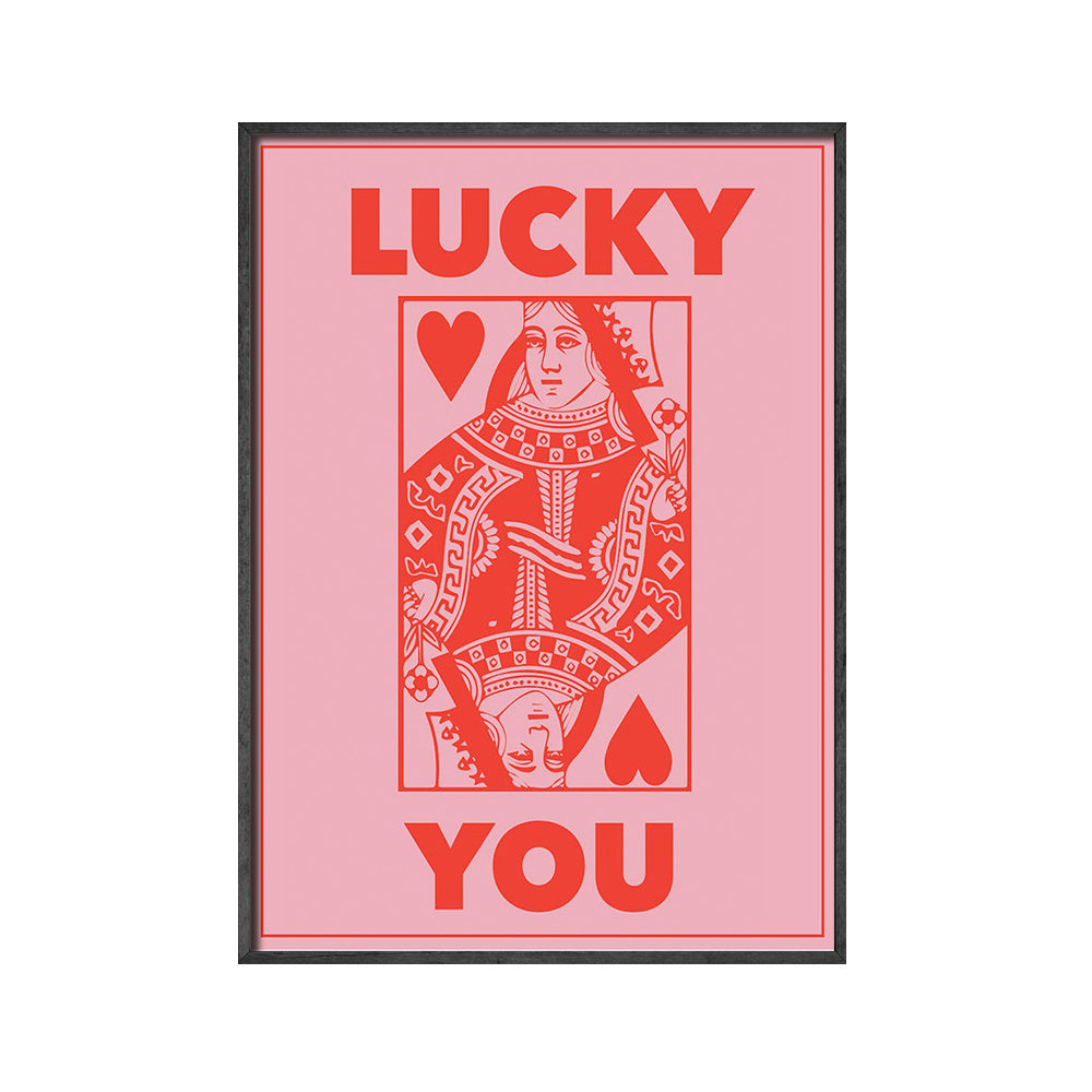 VibeCore The Starman Canvas Prints Option C: Pink Lucky You Queen Of Hearts Card