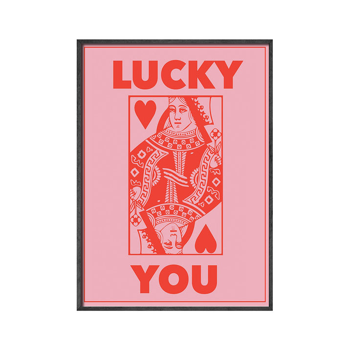 VibeCore The Starman Canvas Prints Option C: Pink Lucky You Queen Of Hearts Card